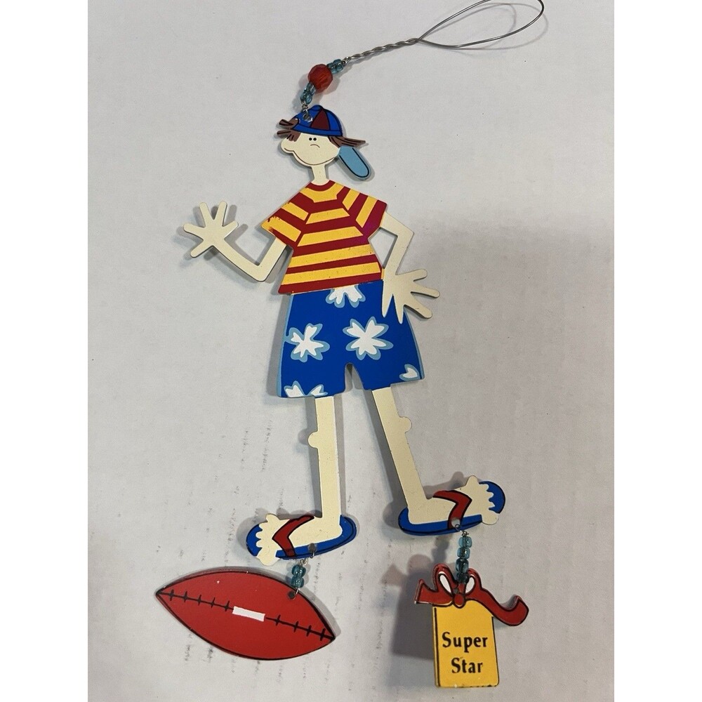 Christmas Ornament Football Aloha Dude Hanging metal beach large